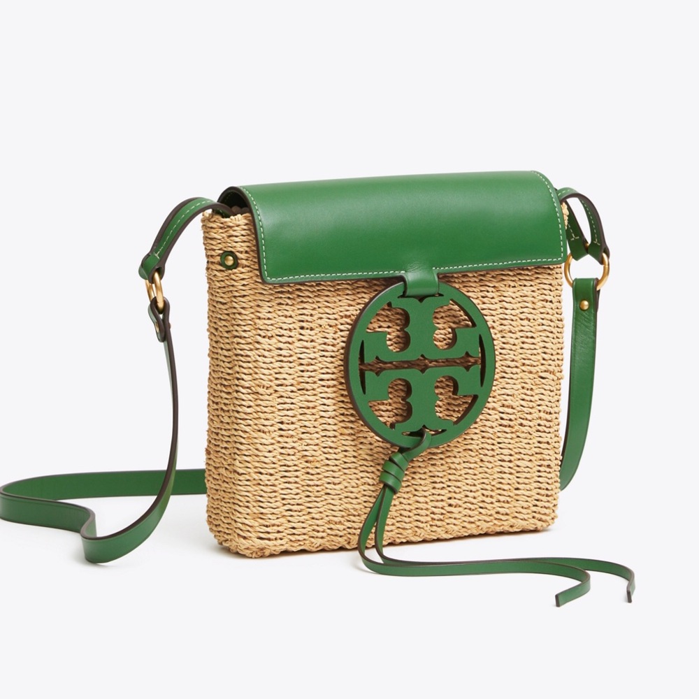 Tory Burch Miller straw crossbody